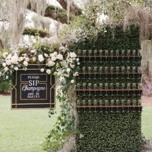 The Champagne Wall Wedding Trend