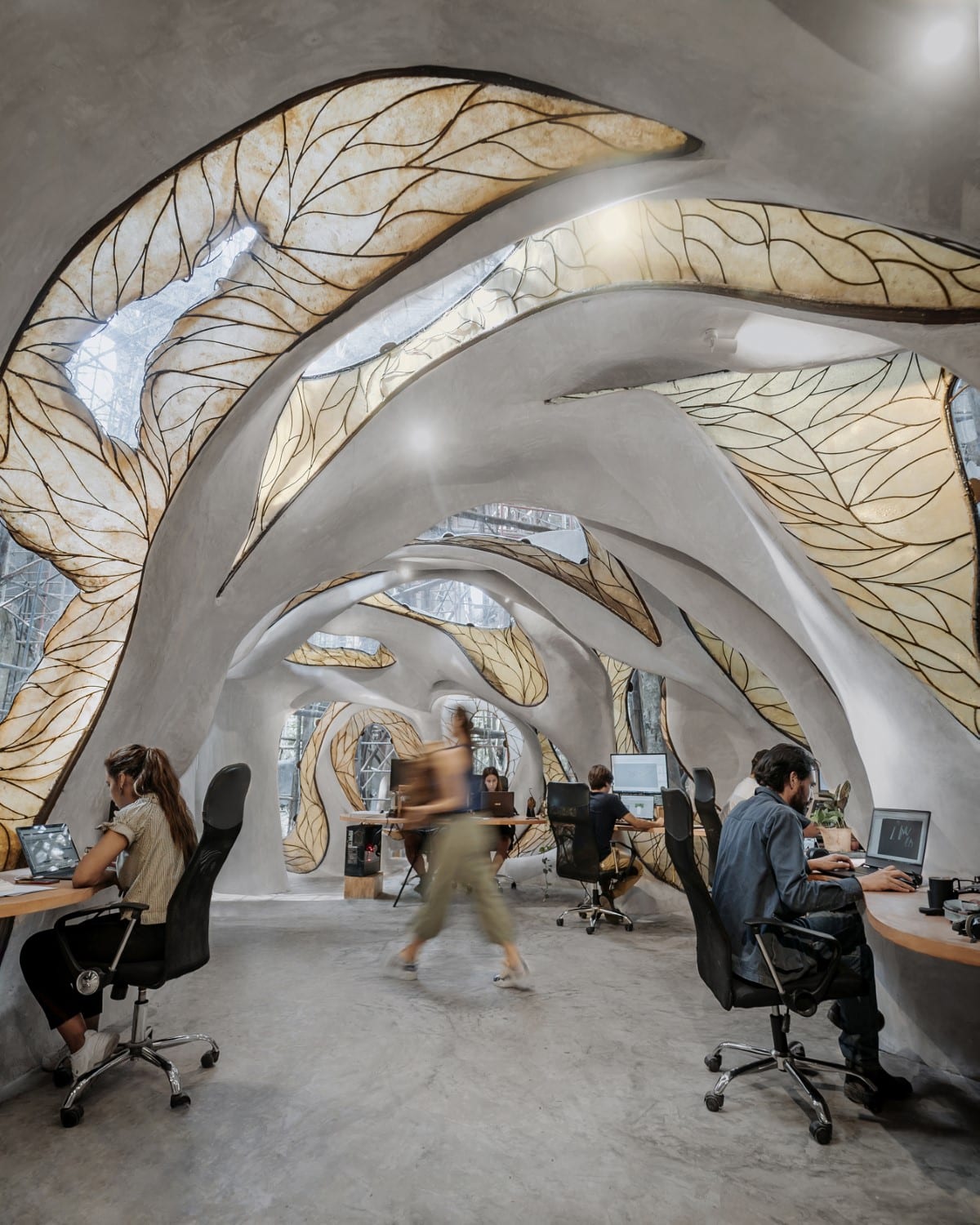 Μια εταιρεία κατασκευάζει γραφεία με οργανικό σχήμα στην καρδιά της ζούγκλας των Μάγια