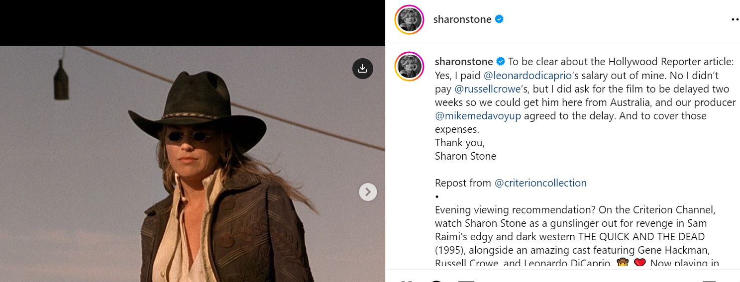 Η Sharon Stone αποκάλυψε γιατί πλήρωνε τον μισθό του Leonardo DiCaprio στο The Quick and the Dead