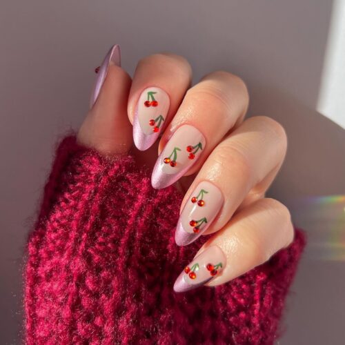 Cherry nails: Τα κεράσια γίνονται έργα τέχνης ομορφαίνοντας τα νύχια σου