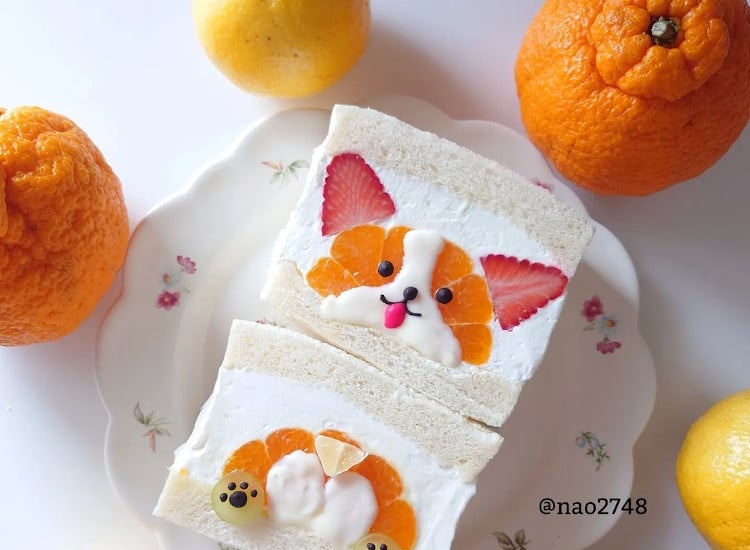 Τα σάντουιτς με ιαπωνικά φρούτα αποκαλύπτουν βρώσιμους χαρακτήρες όταν τα κόβεις