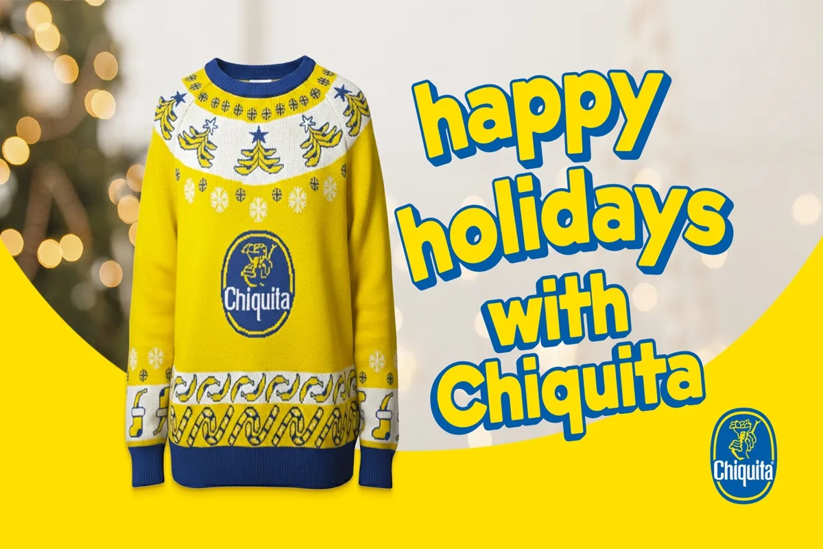 Chiquita: Οι Yellow Holidays επιστρέφουν με νέο, limited edition Χριστουγεννιάτικο πουλόβερ