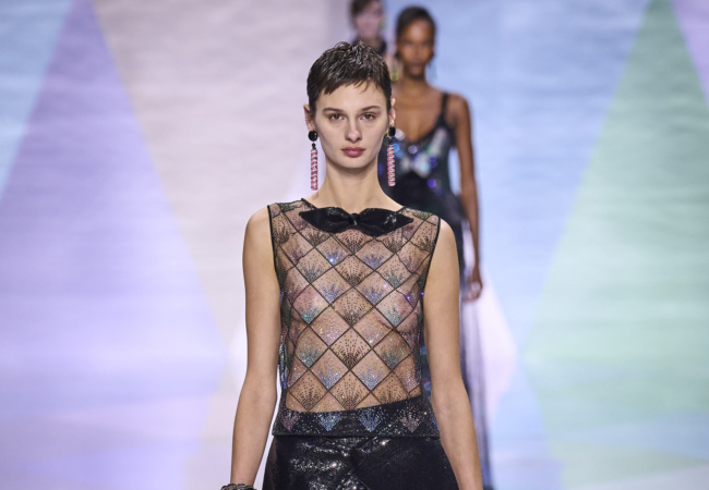 Ρόμβοι κατέκλυσαν το show του Giorgio Armani Privé στο Fashion Week SS'23